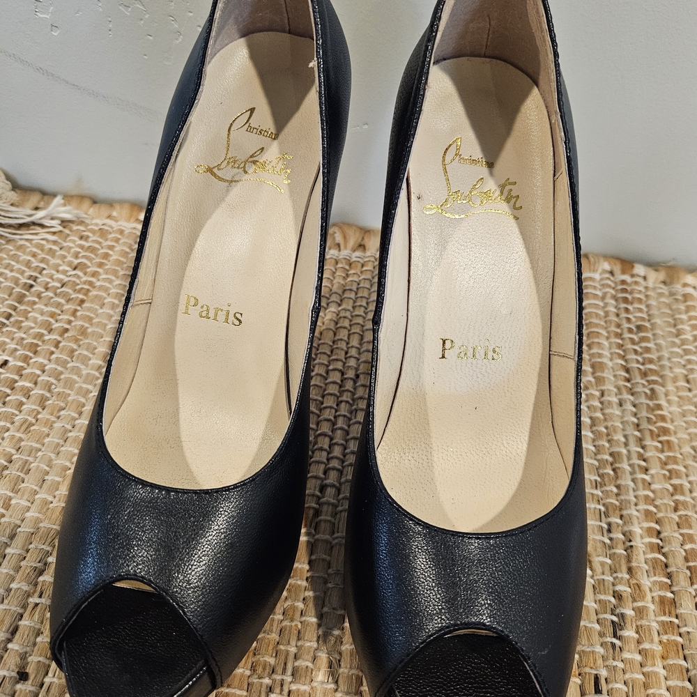 Christian Louboutin Classic Black Peep-Toe Heels
